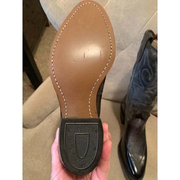 NEW TEXAS BOOT COMPANY BLACK LEATHER BOOTS; SIZE 6M - Picture 6 of 6